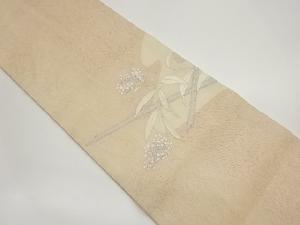 紗 竹に花々模様織出し名古屋帯（松葉仕立て）